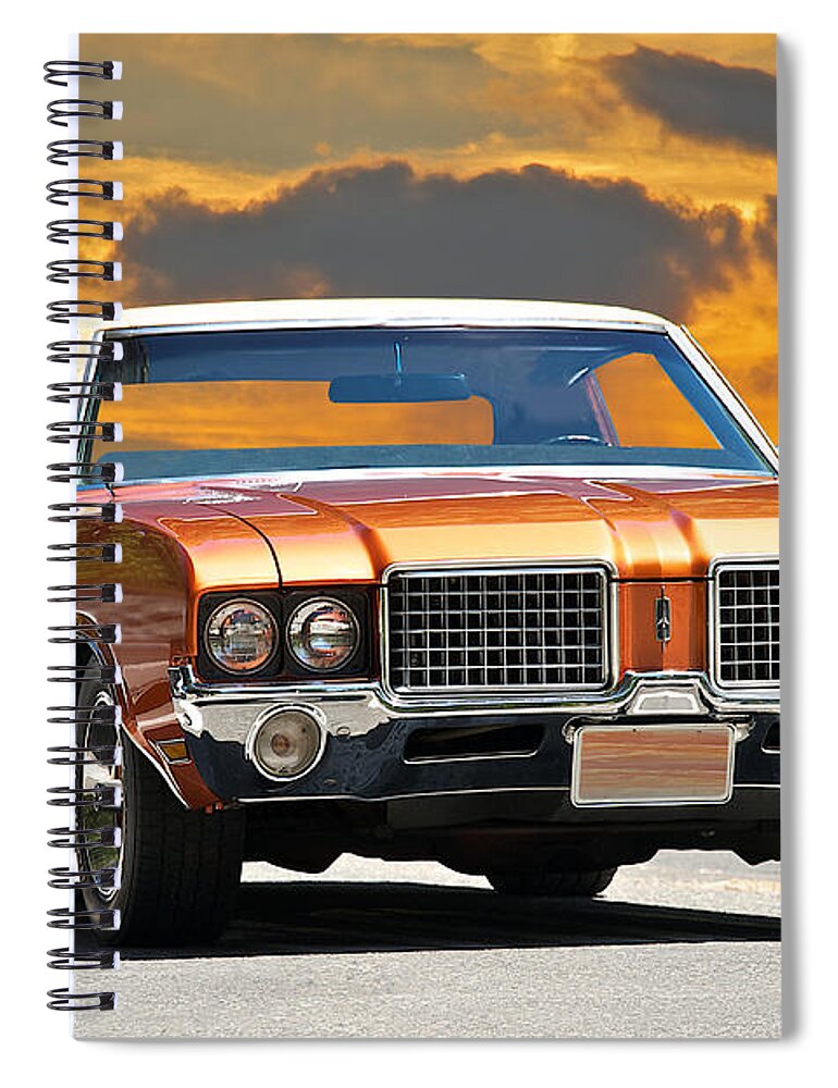 Auto Spiral Notebook featuring the photograph 1971 Oldsmobile Cutlass by Dave Koontz