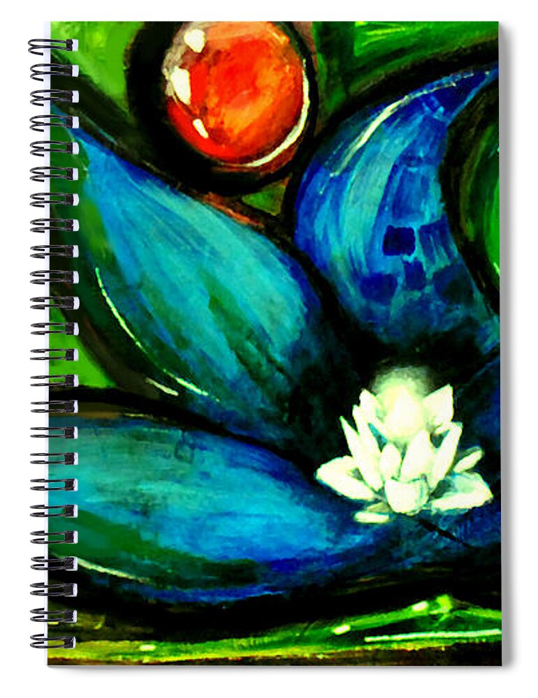 Abstract Spiral Notebook featuring the painting 1st Flower Ever by Marcello Cicchini