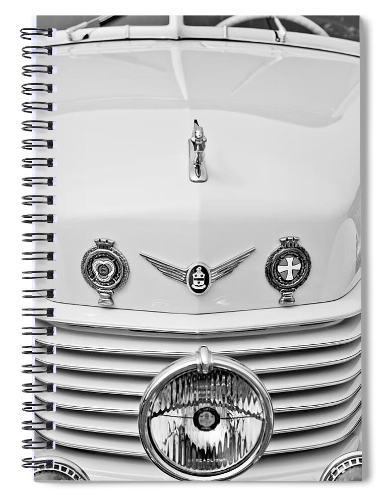 1937 Cord 812 Sc Convertible Phaeton Sedan Grille Emblems Spiral Notebook featuring the photograph 1937 Cord 812 SC Convertible Phaeton Sedan Grille Emblems #2 by Jill Reger