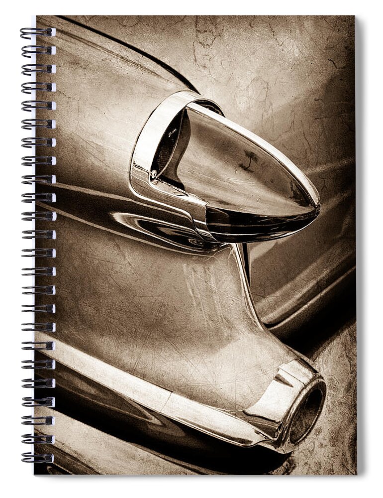 1956 Oldsmobile 98 Taillight Spiral Notebook featuring the photograph 1956 Oldsmobile 98 Taillight #2 by Jill Reger