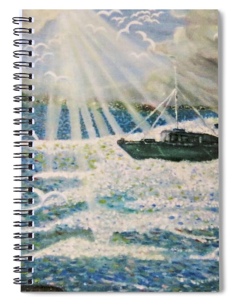 Water Spiral Notebook featuring the painting After The Storm by Leanne Seymour