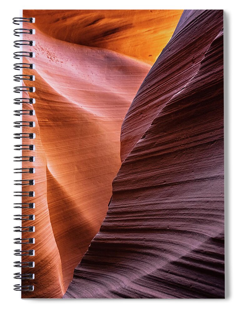 Curve Spiral Notebook featuring the photograph Antelope Canyon Spiral Rock Arches #2 by Deimagine