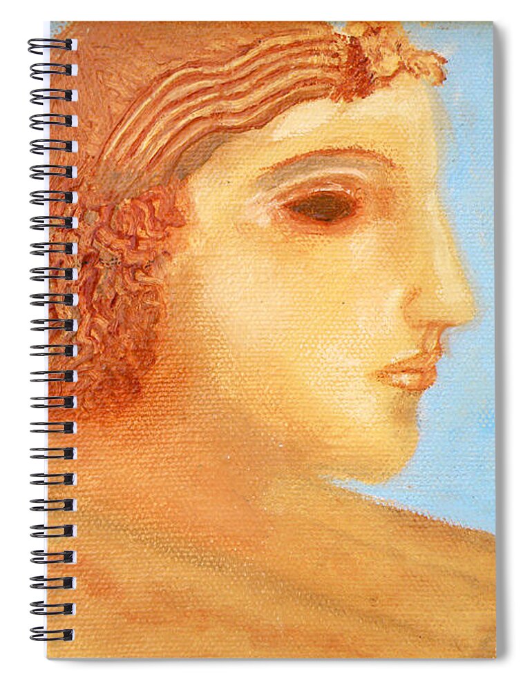 Augusta Stylianou Spiral Notebook featuring the painting Apollo Hylates by Augusta Stylianou