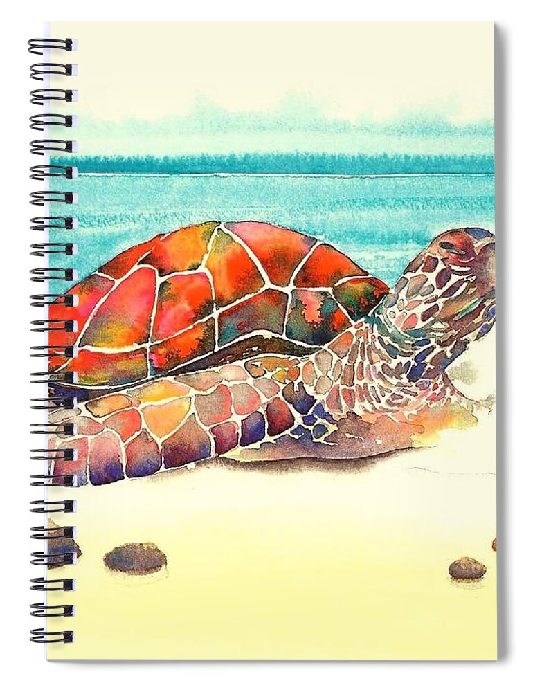 Nature Spiral Notebook featuring the painting Arrival #2 by Frances Ku