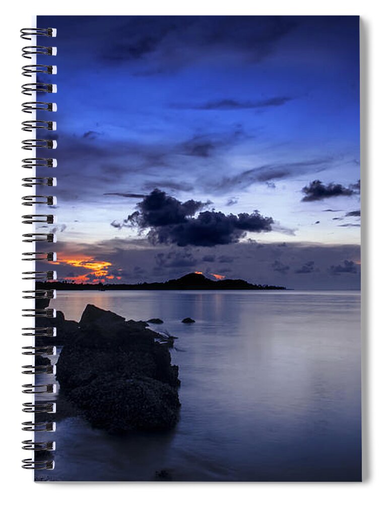 Michelle Meenawong Spiral Notebook featuring the photograph Blue Evening #1 by Michelle Meenawong