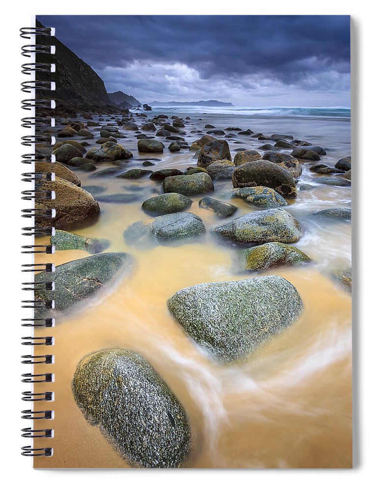 Campelo Spiral Notebook featuring the photograph Campelo Beach Galicia Spain #2 by Pablo Avanzini