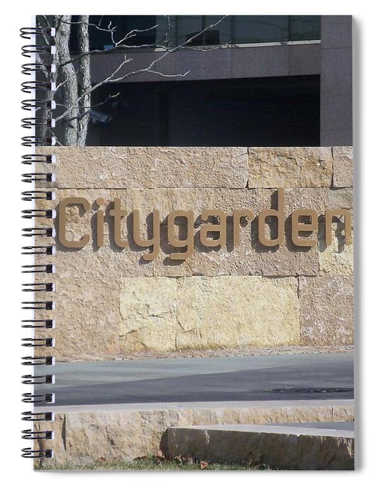  Spiral Notebook featuring the photograph City Garden by Kelly Awad