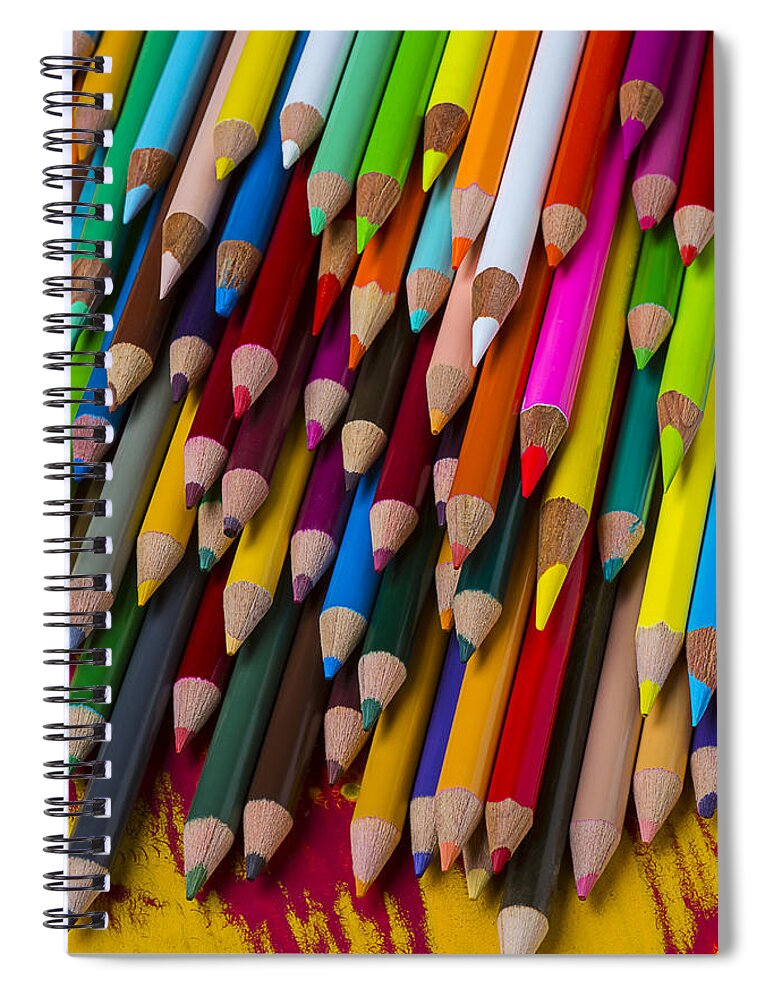 Colored Spiral Notebook featuring the photograph Colored pencils #3 by Garry Gay