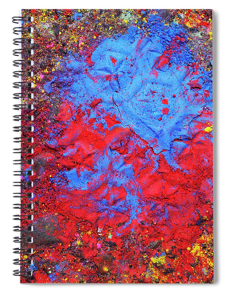 Copenhagen Spiral Notebook featuring the photograph Colored Powder On The Ground #2 by Henrik Sorensen