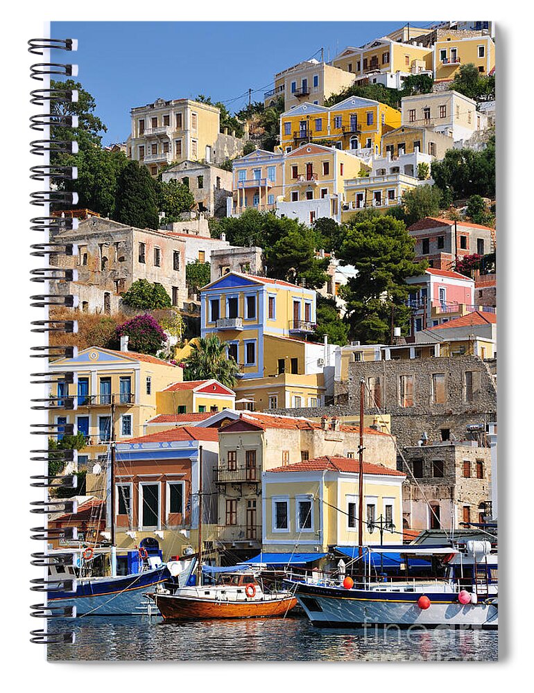Symi Spiral Notebook featuring the photograph Colorful Symi #7 by George Atsametakis
