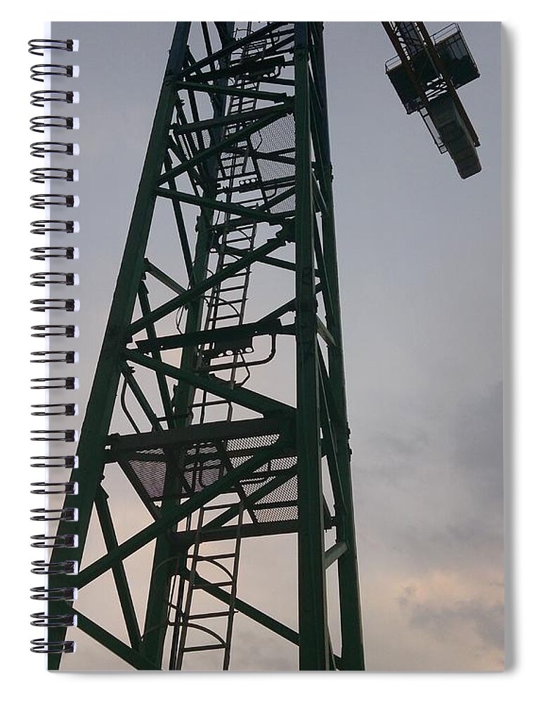 Construction Spiral Notebook featuring the photograph Construction Crane #2 by Moshe Harboun