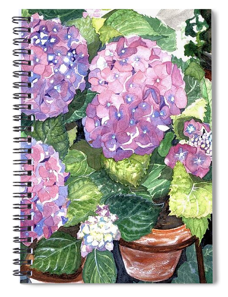Flowers Spiral Notebook featuring the painting Corner Garden by Barbara Jewell