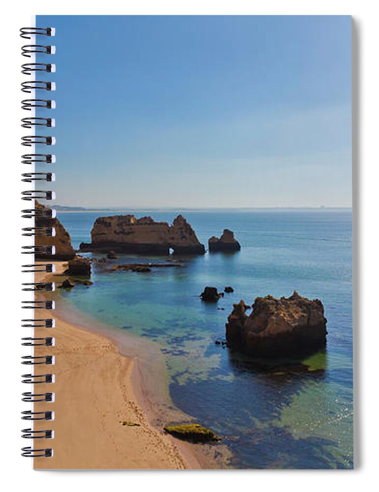 Algarve Spiral Notebook featuring the photograph Dona Ana Beach In Lagos, Algarve #2 by Werner Dieterich