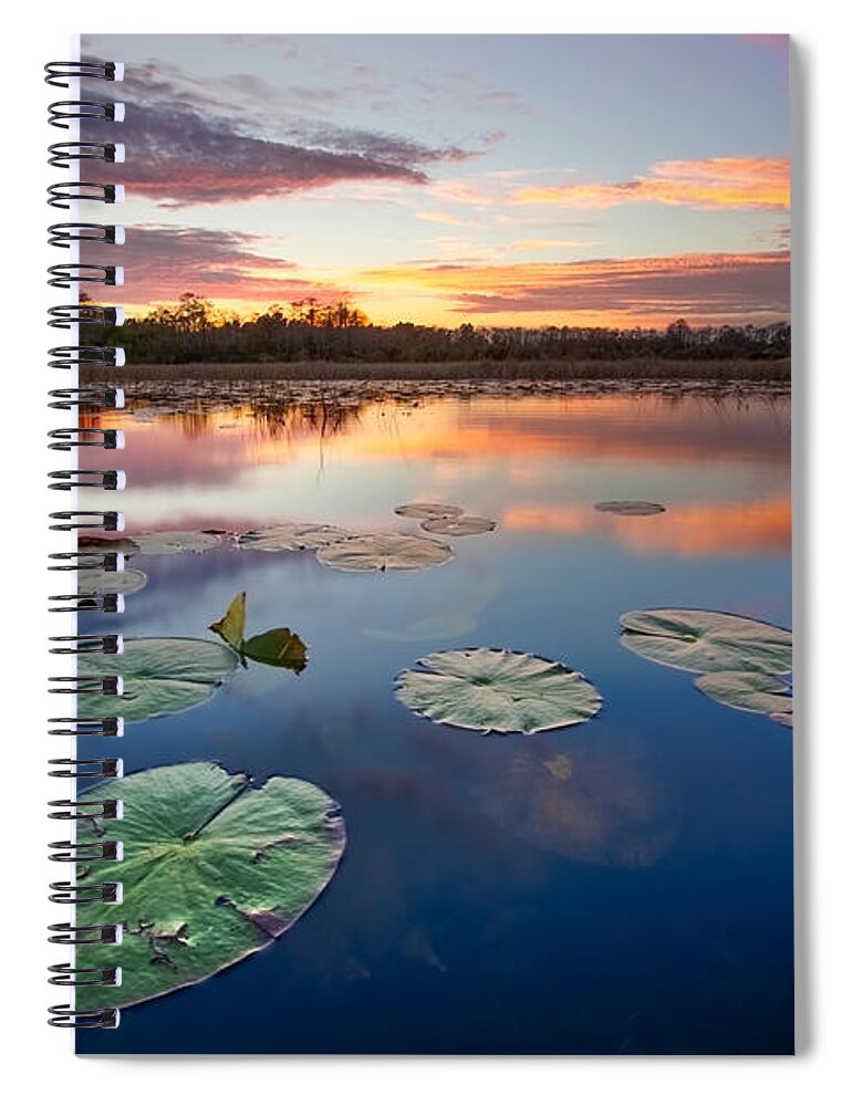 Clouds Spiral Notebook featuring the photograph Everglades at Sunset by Debra and Dave Vanderlaan