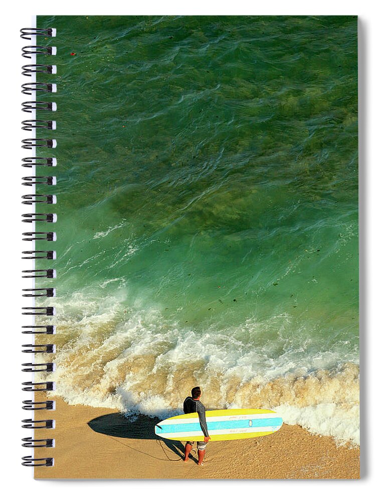 Water's Edge Spiral Notebook featuring the photograph Hawaii, Oahu, Honolulu, Waikiki Beach #2 by Michele Falzone