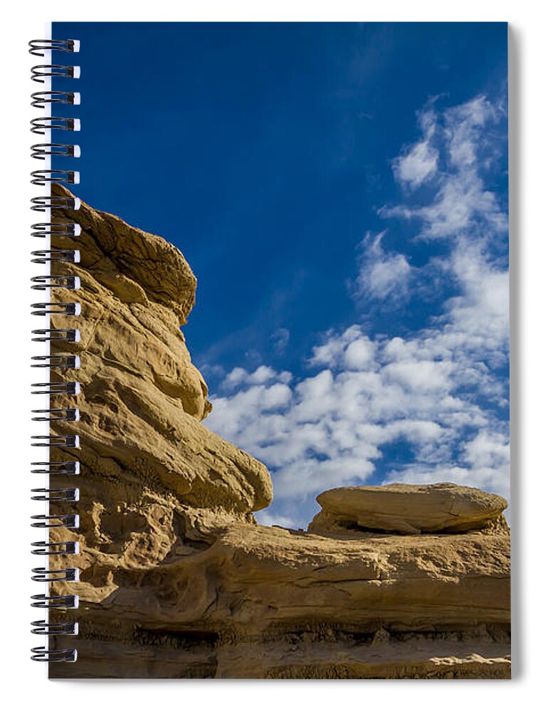 Badlands Spiral Notebook featuring the photograph Hoodoo Rock Formations by Ron Pate