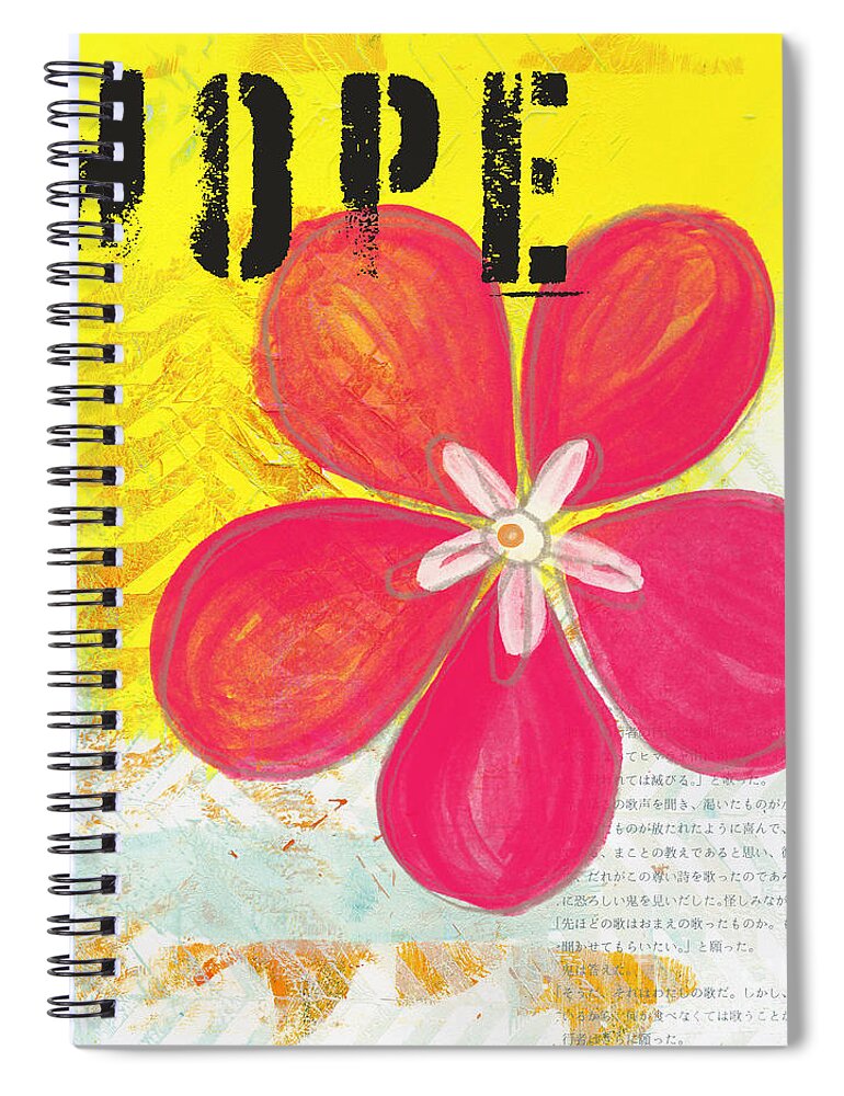Flower Spiral Notebook featuring the painting Hope by Linda Woods