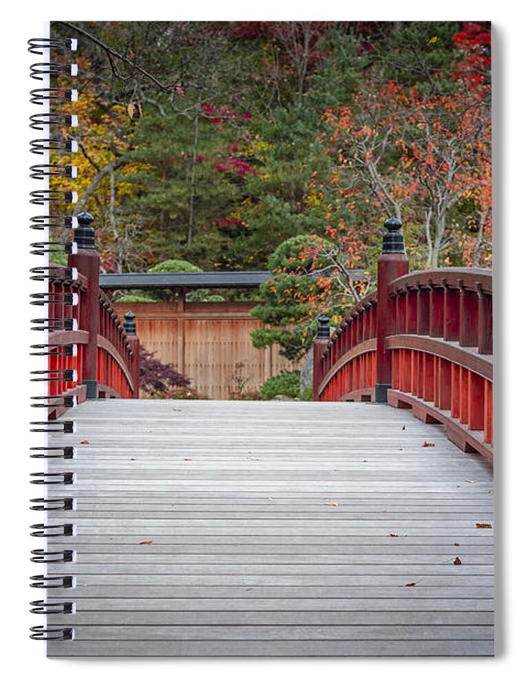 Fall Spiral Notebook featuring the photograph Japanese Bridge #3 by Sebastian Musial