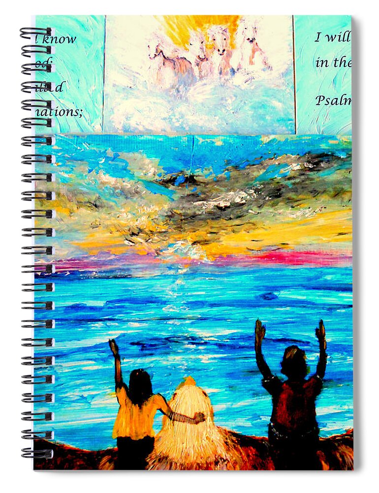 He Says Spiral Notebook featuring the painting Jesus Loves you #2 by Amanda Dinan
