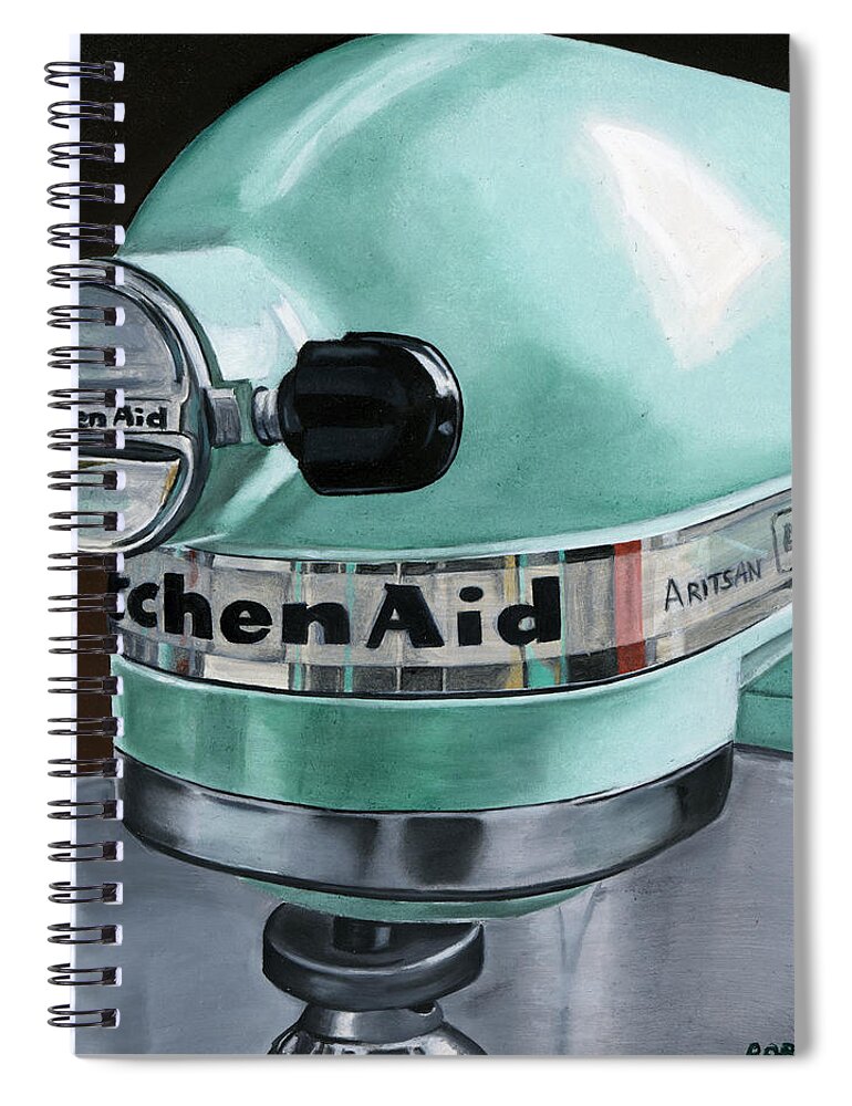 Photorealism Spiral Notebook featuring the painting KitchenAid #2 by Rob De Vries