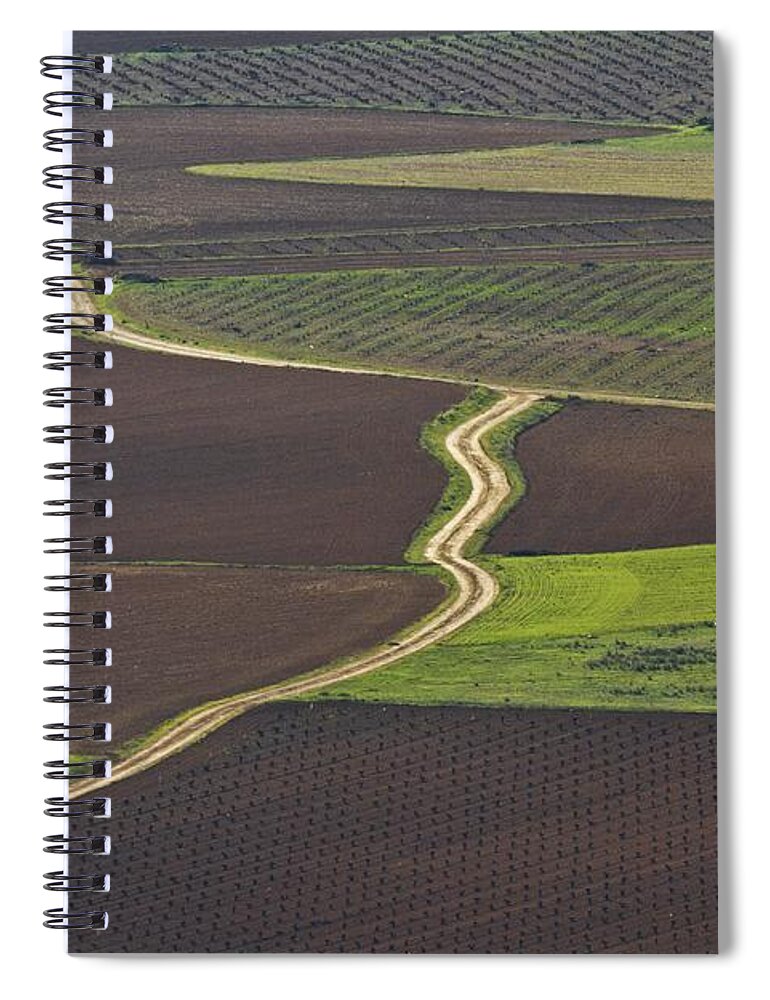 Landscape Spiral Notebook featuring the photograph La Mancha Landscape - Spain Series-seis by Heiko Koehrer-Wagner