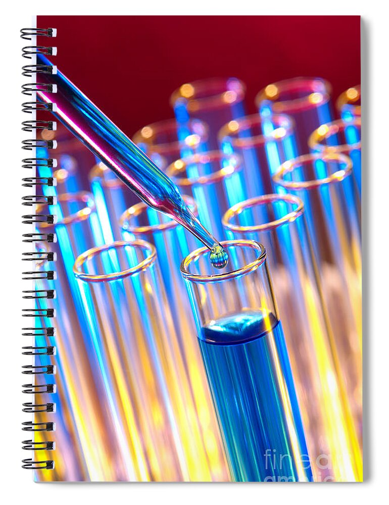 Test Spiral Notebook featuring the photograph Laboratory Experiment in Science Research Lab #2 by Science Research Lab