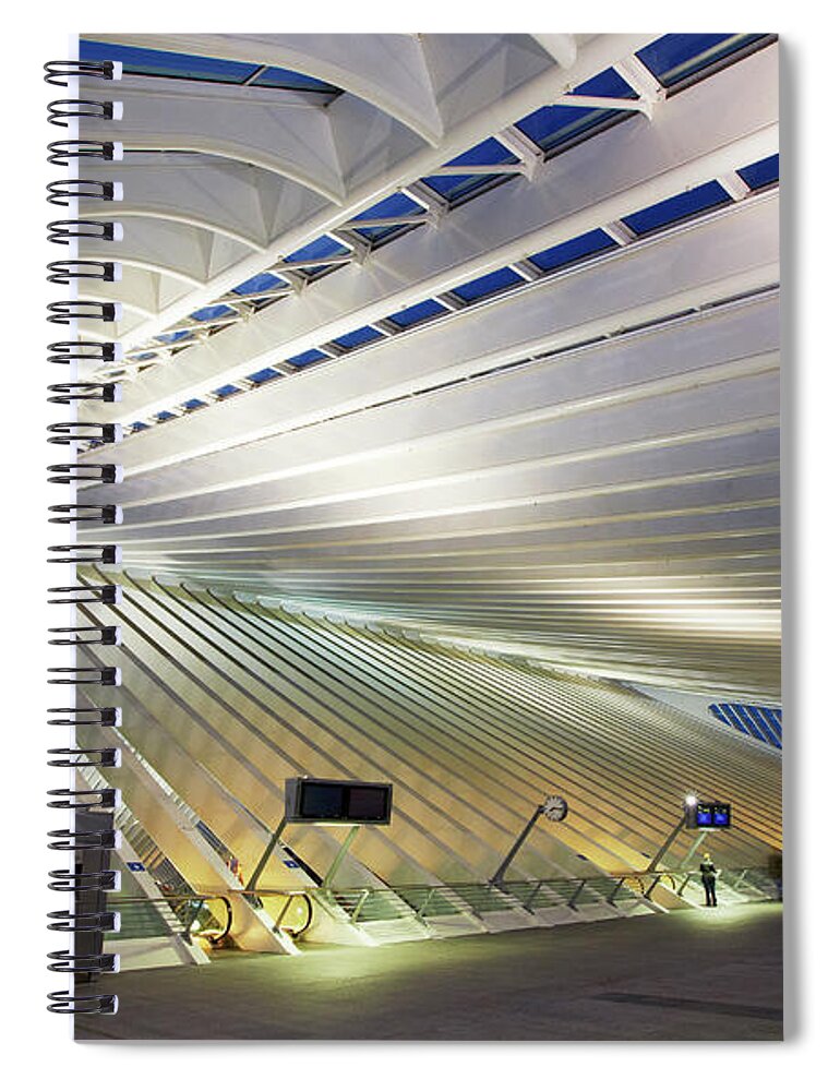 Metalwork Spiral Notebook featuring the photograph Liege-guillemins Railway Station #2 by Allan Baxter