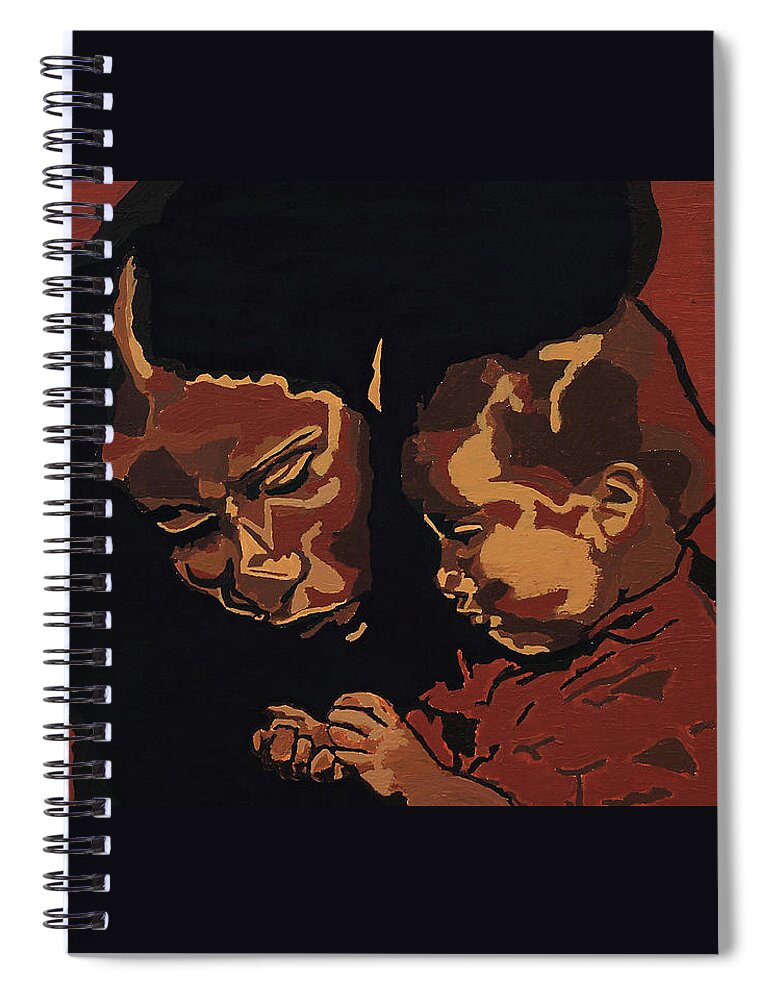 Love Spiral Notebook featuring the painting Love by Rachel Natalie Rawlins