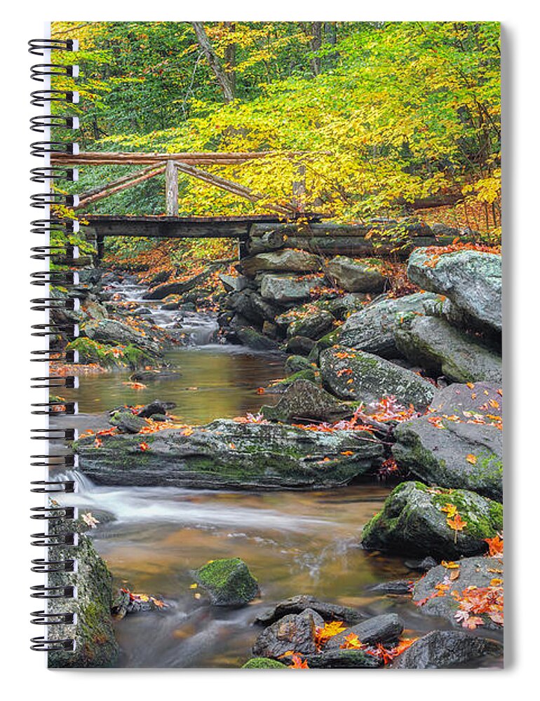 Bridge Spiral Notebook featuring the photograph Macedonia Brook by Bill Wakeley