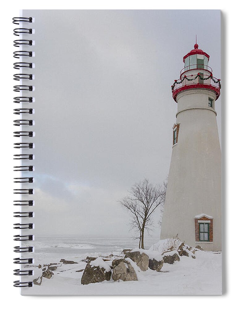 Lighthouses Spiral Notebook featuring the photograph Marblehead Lighthouse Lake Erie #3 by Jack R Perry