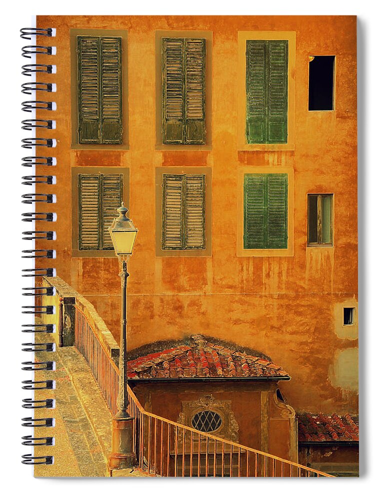 Florence Spiral Notebook featuring the photograph Medieval Windows by Caroline Stella