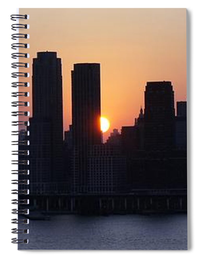 Rising Sun Spiral Notebook featuring the photograph Morning on the Hudson by Lilliana Mendez