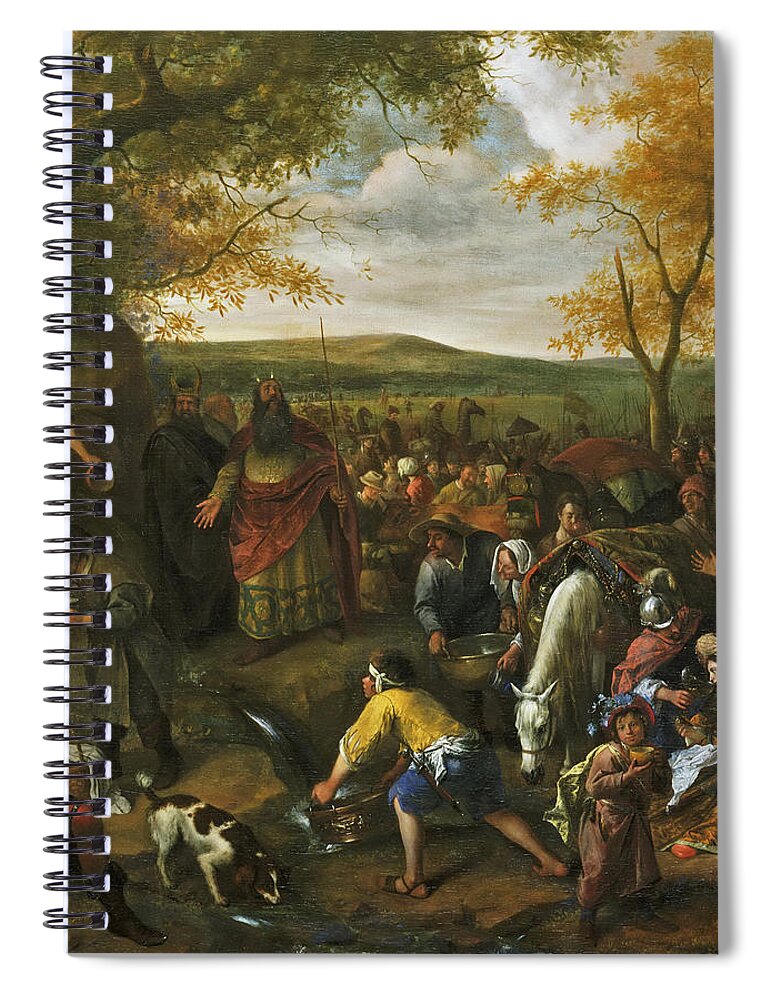 Jan Steen Spiral Notebook featuring the painting Moses Striking the Rock #2 by Jan Steen