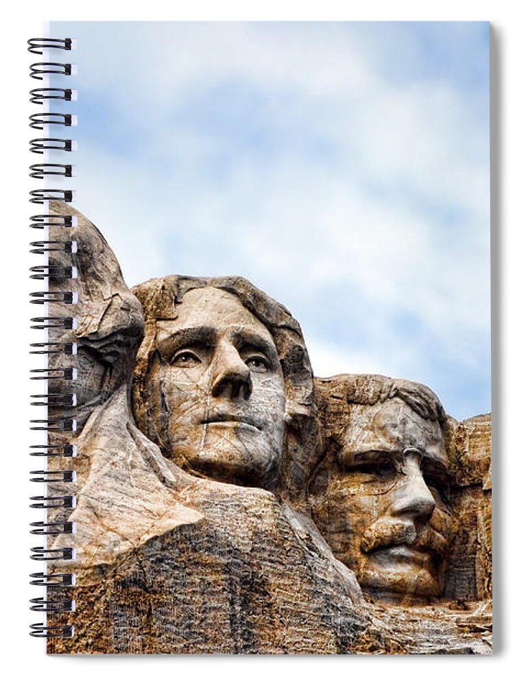 Mount Spiral Notebook featuring the photograph Mount Rushmore Monument by Olivier Le Queinec