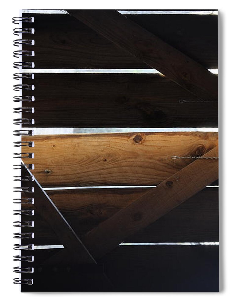 Brown Spiral Notebook featuring the photograph Old Barn by Frank Madia