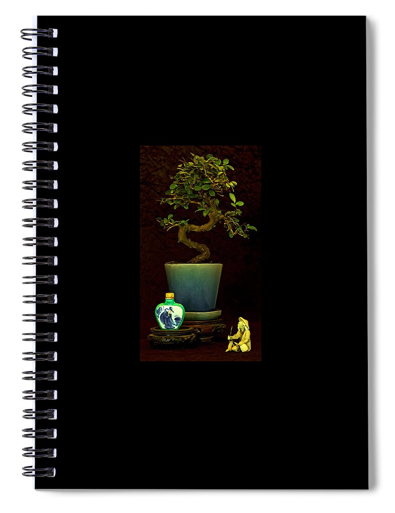 Bonsai Spiral Notebook featuring the photograph Old Man and The Tree by Elf EVANS