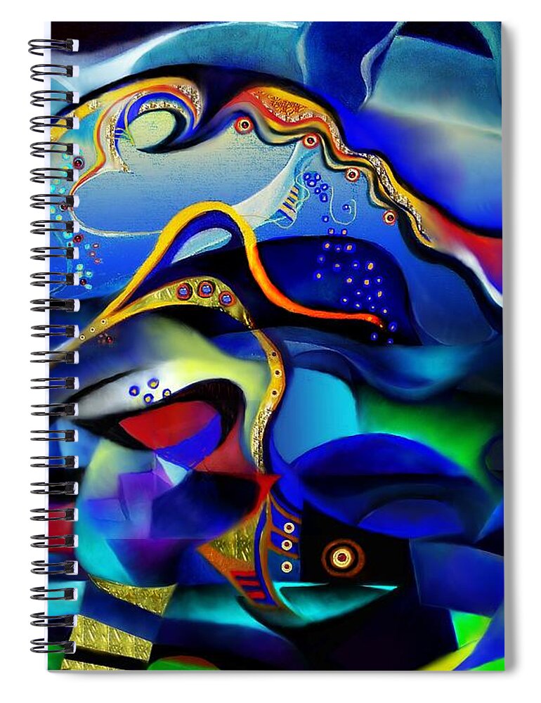 Orpheus And Eurydike Spiral Notebook featuring the painting Orpheus and Eurydike #2 by Wolfgang Schweizer
