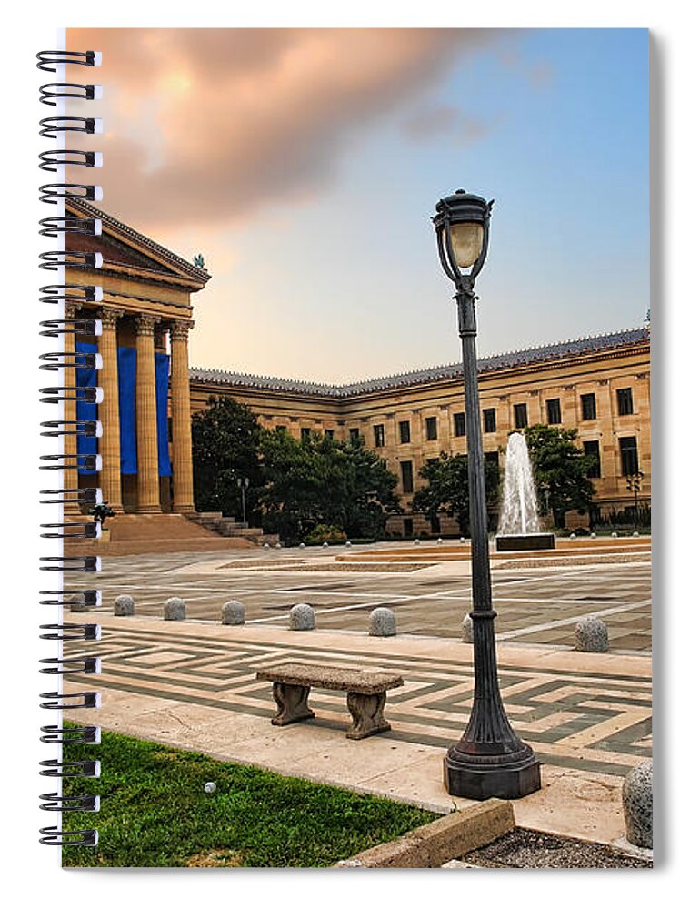 Philadelphia Spiral Notebook featuring the photograph Philadelphia Museum of Art #2 by Olivier Le Queinec