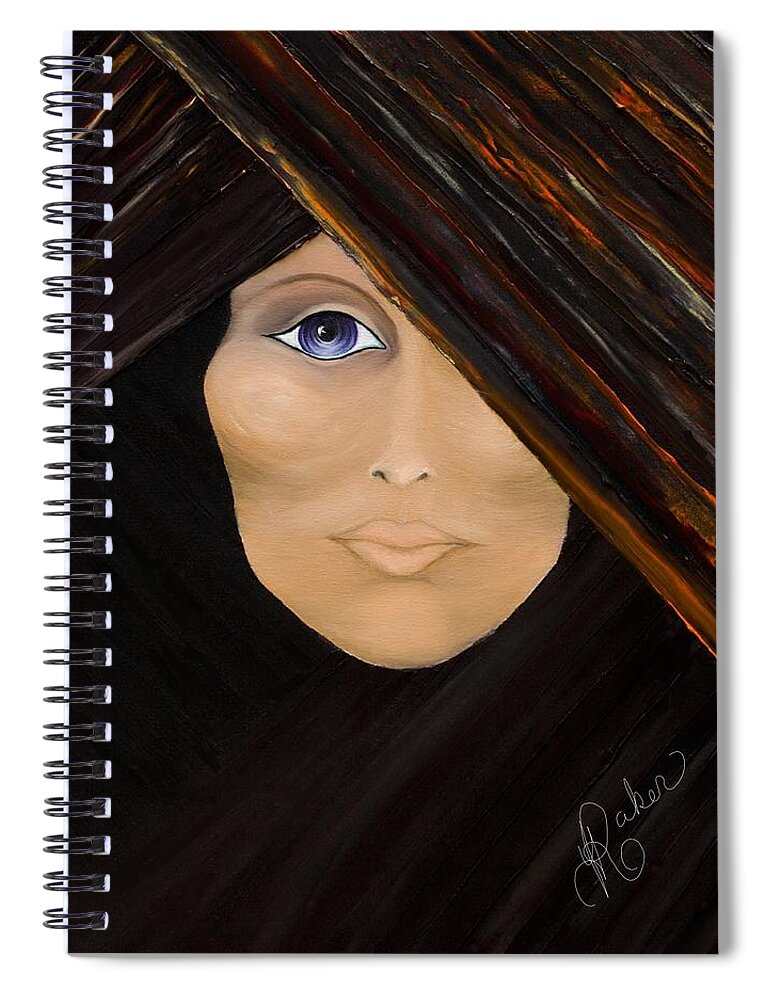 Spiritual Spiral Notebook featuring the painting Piercing the Veil by Yolanda Raker