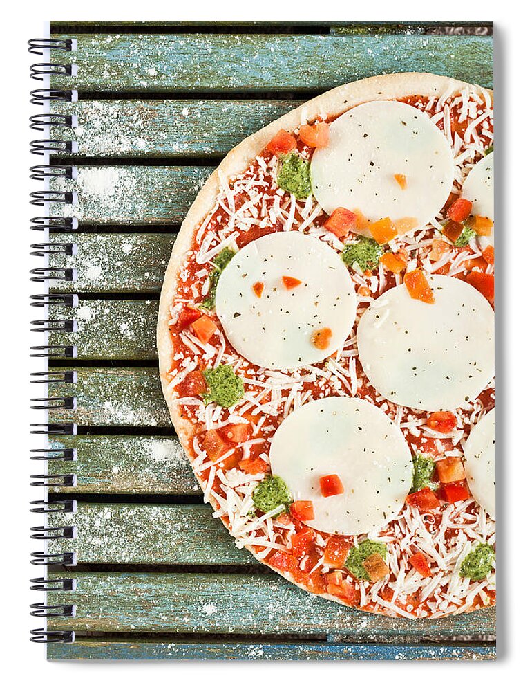 Background Spiral Notebook featuring the photograph Pizza #2 by Tom Gowanlock