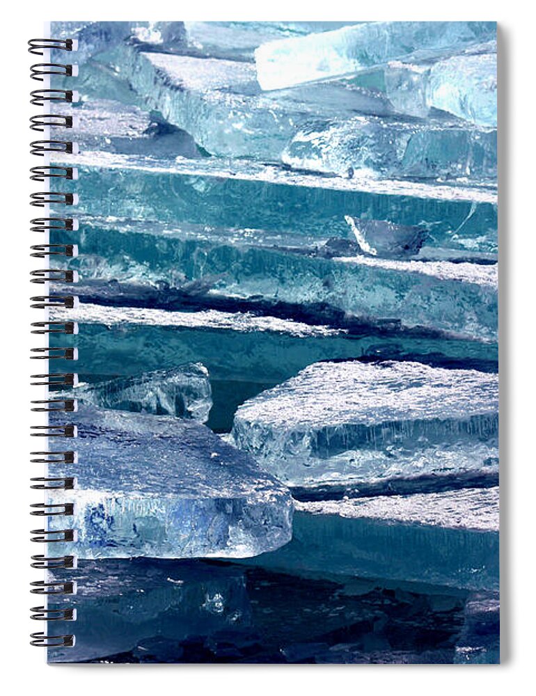 Plate Ice Spiral Notebook featuring the photograph Plate Ice #2 by Amanda Stadther