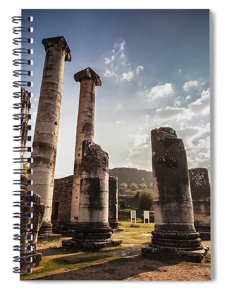 Blue Sky Spiral Notebook featuring the photograph Ruins Of The Temple Of Artemis Sardis #2 by Reynold Mainse
