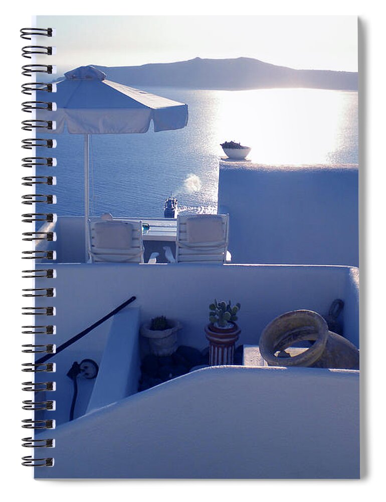 Coletteguggenheim Spiral Notebook featuring the photograph Santorini Island Greece #3 by Colette V Hera Guggenheim