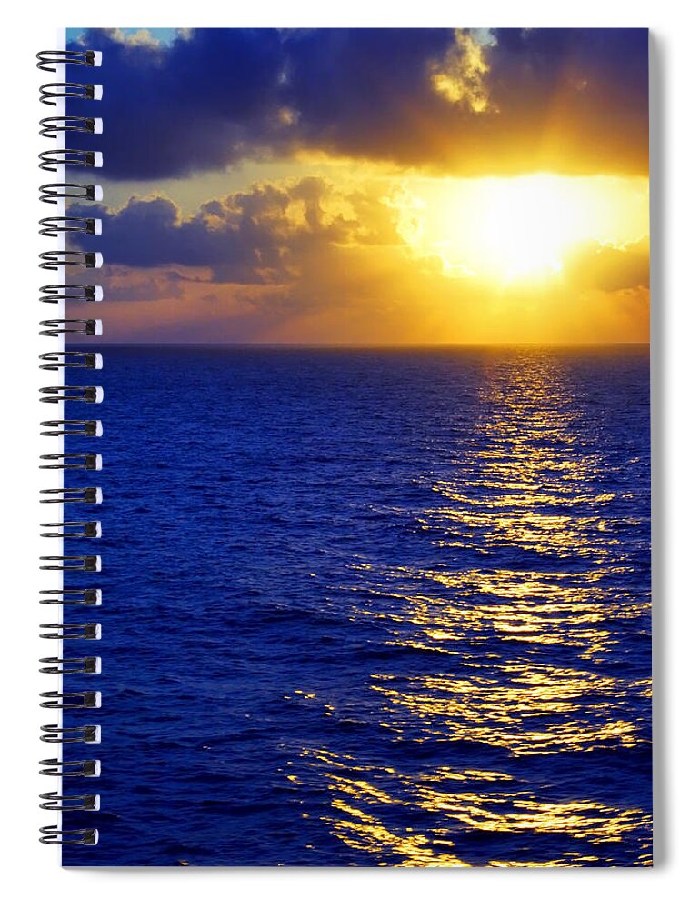 Sunrise Spiral Notebook featuring the photograph Sunrise at Sea #2 by Jason Politte