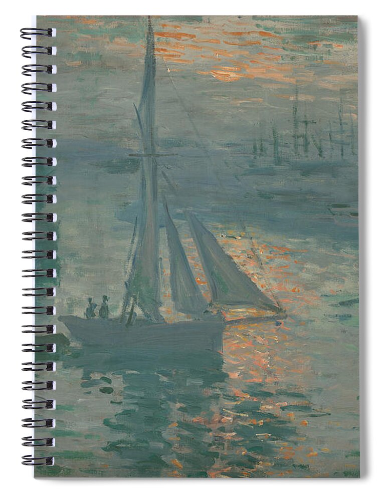 Claude Monet Spiral Notebook featuring the painting Sunrise #2 by Claude Monet