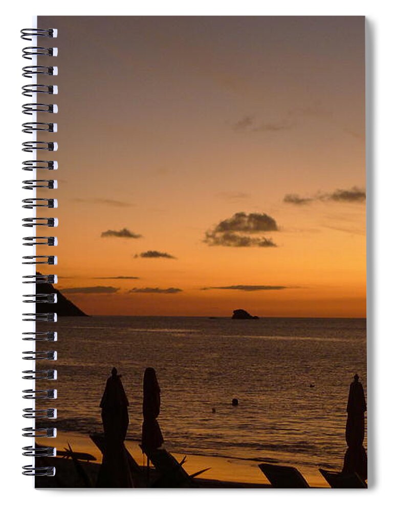  Spiral Notebook featuring the photograph Sunset - St. Lucia #2 by Nora Boghossian