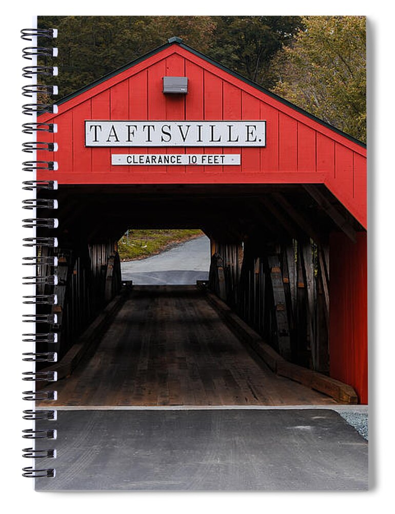 Bridge Spiral Notebook featuring the photograph Taftsville Covered Bridge Vermont 2 by Edward Fielding
