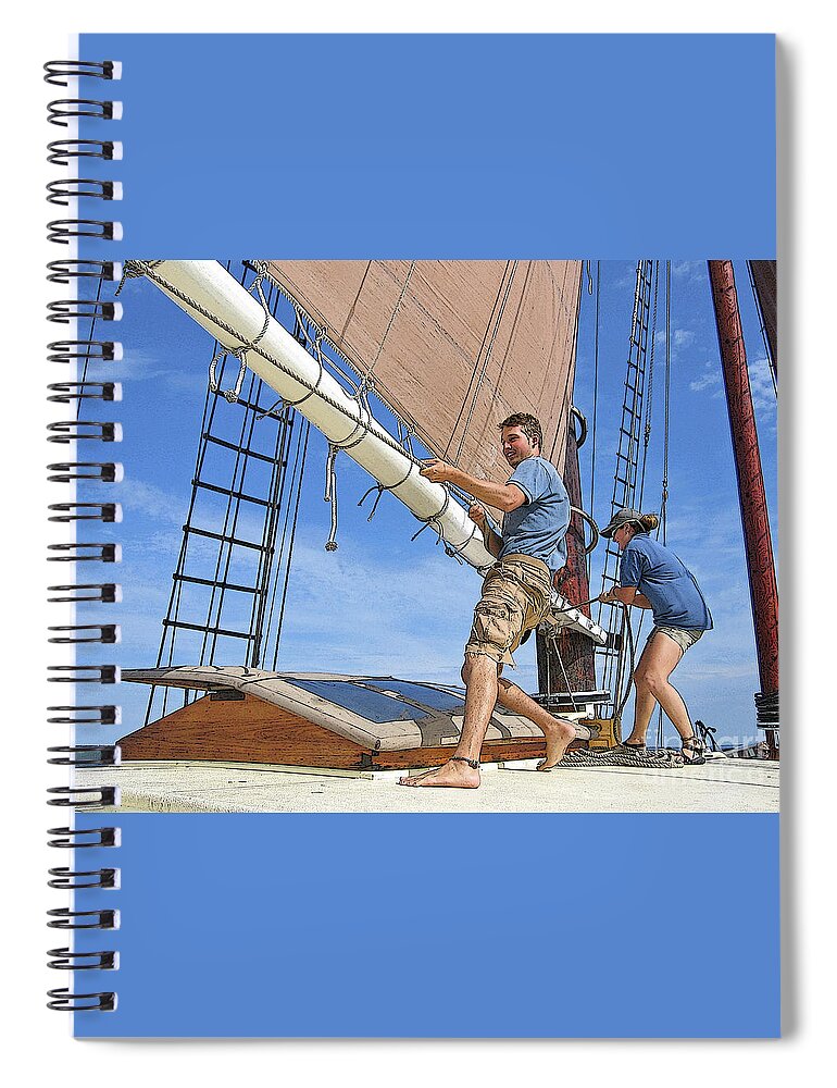 Schooner Spiral Notebook featuring the photograph Teamwork by Ann Horn