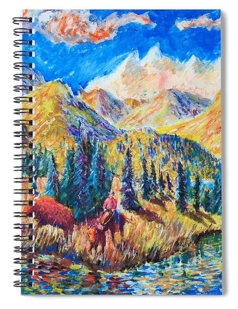 Nature Spiral Notebook featuring the painting The Stray by Walt Brodis