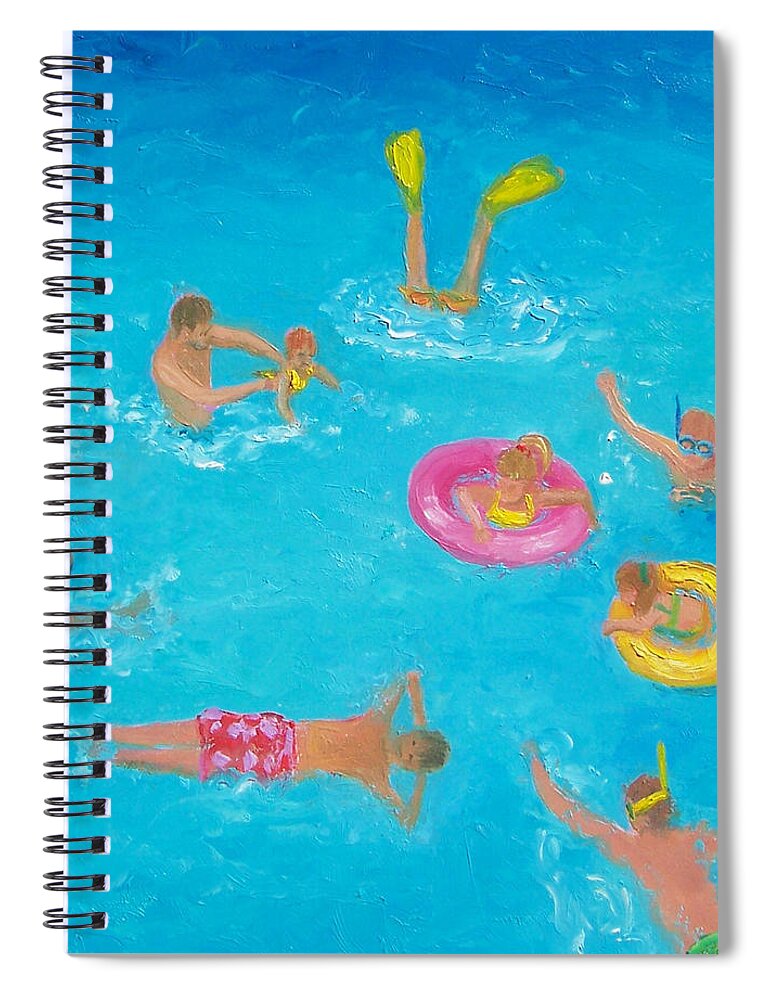 Swimming Spiral Notebook featuring the painting The Swimmers by Jan Matson